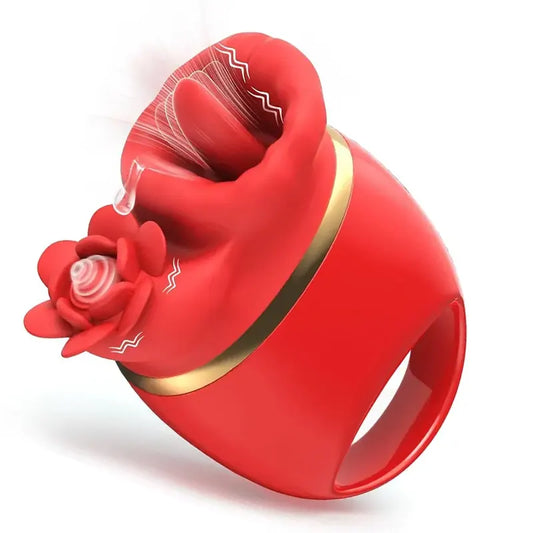 Elegant Rose Tongue Handheld Vibrator