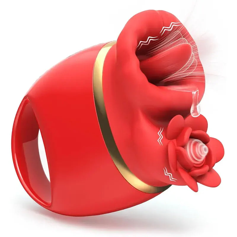 Elegant Rose Tongue Handheld Vibrator