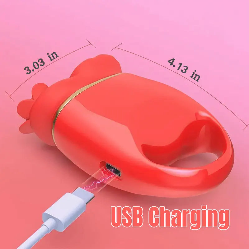Elegant Rose Tongue Handheld Vibrator