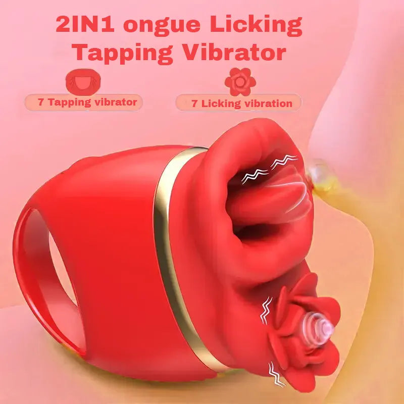 Elegant Rose Tongue Handheld Vibrator
