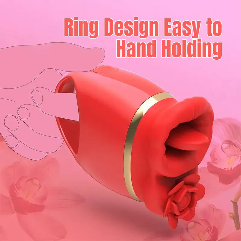 Elegant Rose Tongue Handheld Vibrator
