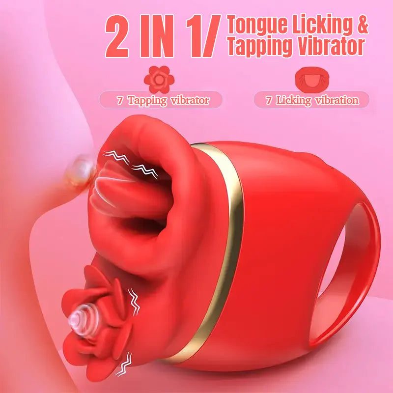 Elegant Rose Tongue Handheld Vibrator