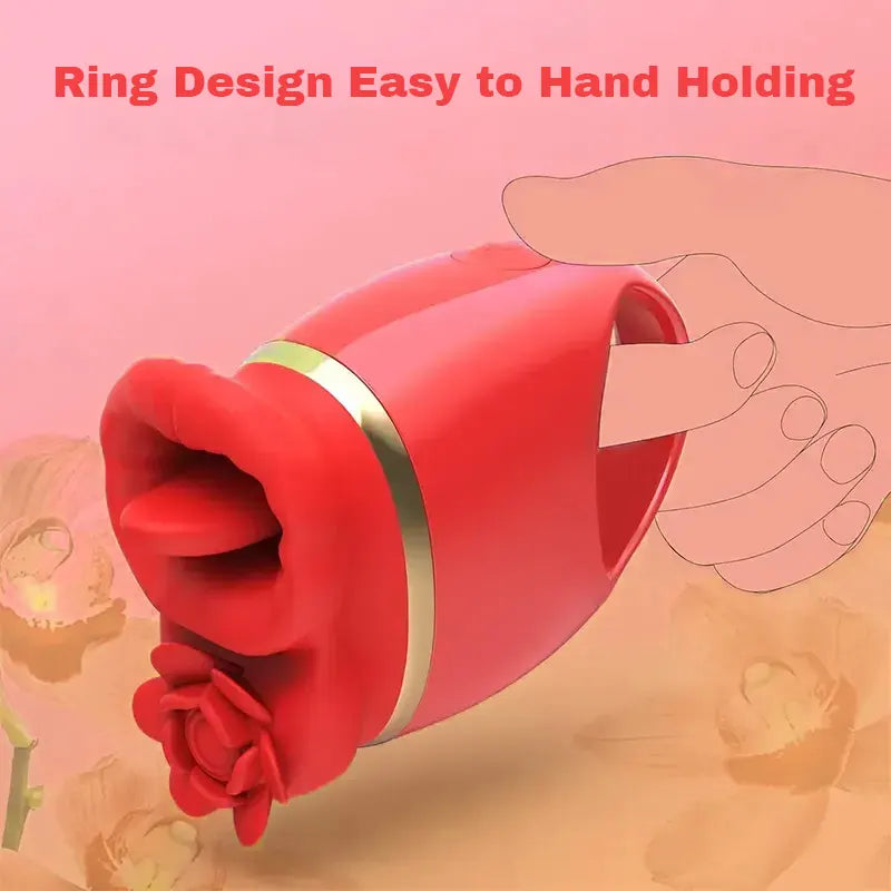 Elegant Rose Tongue Handheld Vibrator