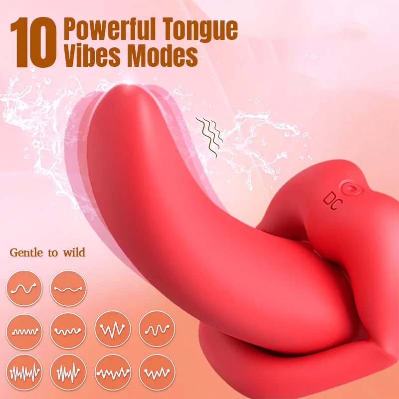 Red Lips Tongue-Licking Vibrator